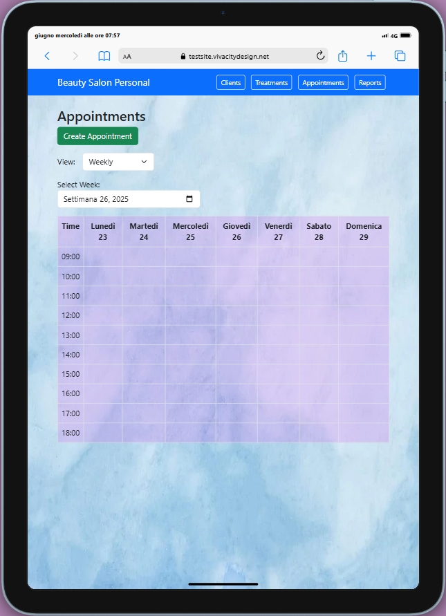 Dashboard gestione Appuntamenti